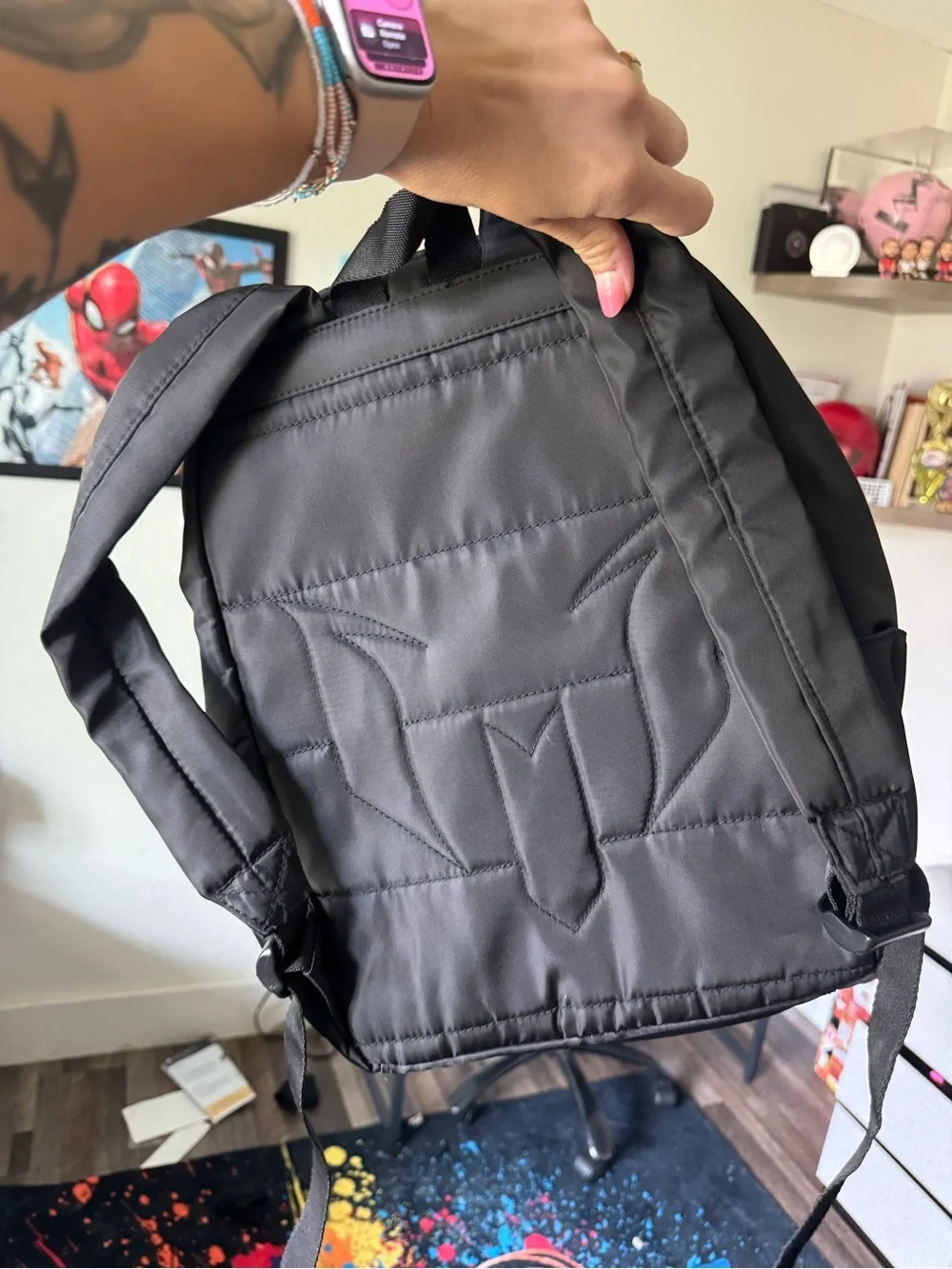 Black Men's Backpack with Messi Graphic